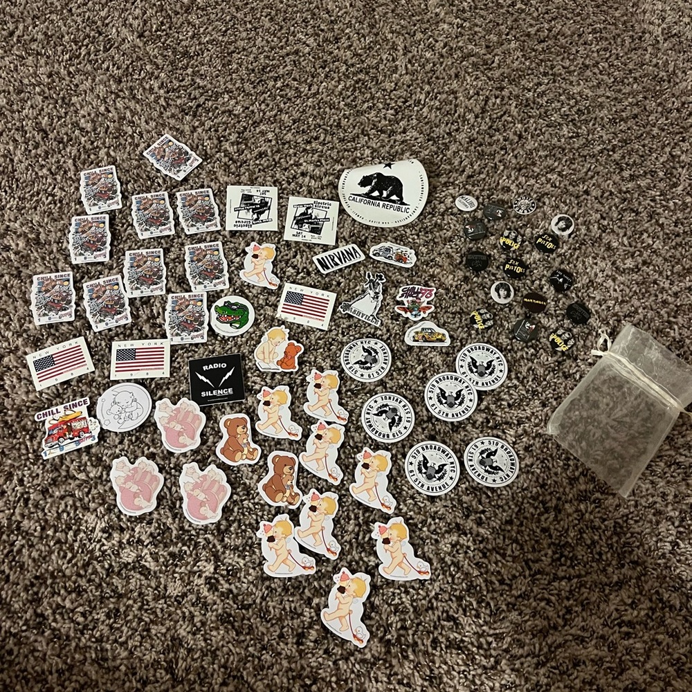 Brandy Melville stickers and pins